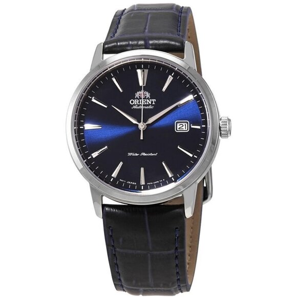 NWT Authentic Orient Automatic Blue Dial Blue Leather Men's Watch - Picture 1 of 3